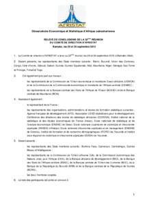 Observatoire Economique et Statistique d’Afrique subsaharienne ème RELEVÉ DE CONCLUSIONS DE LA 32 RÉUNION DU COMITÉ DE DIRECTION D’AFRISTAT