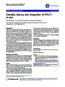 Bangham et al. Retrovirology 2013, 10(Suppl 1):O17 http://www.retrovirology.com/content/10/S1/O17 ORAL PRESENTATION  Open Access
