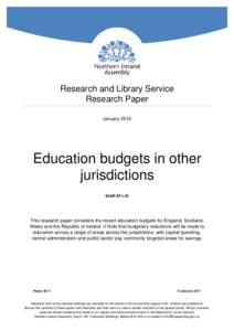 Education budgets in other jurisdictions