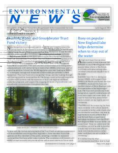 E N V I R O N M E N TA L  N E W S Newsletter of the New Hampshire Department of Environmental Services COMMISSIONER’S COLUMN