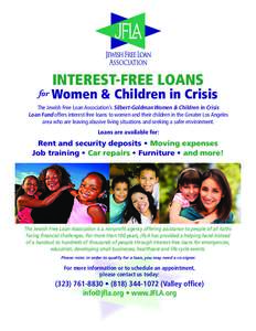 INTEREST-FREE LOANS  for Women & Children in Crisis