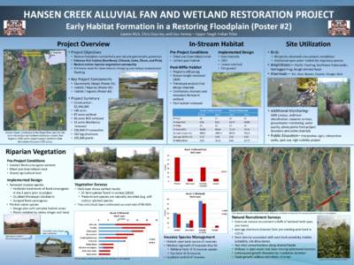 HANSEN CREEK ALLUVIAL FAN AND WETLAND RESTORATION PROJECT Early Habitat Formation in a Restoring Floodplain (Poster #2) Lauren Rich, Chris Gourley, and Lisa Hainey – Upper Skagit Indian Tribe In-Stream Habitat