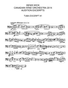 DENIS WICK CANADIAN WIND ORCHESTRA 2014 AUDITION EXCERPTS TUBA EXCERPT #1  DENIS WICK