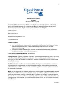 1  Master Course Outline ALSA 125 The Dysfunctional Family Course Description: Examines major family counseling theories and their application to the family