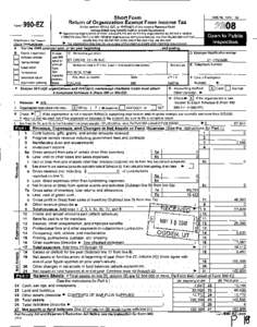 , Shgrt Form OMB No[removed]t 990-EZ Organization From Tax Revenue Code 8