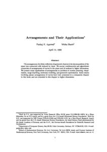 Arrangements and Their Applications Pankaj K. Agarwaly Micha Sharirz  April 14, 1998