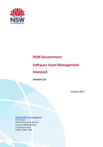 NSW Government Software Asset Management Standard Version 1.0  October 2014