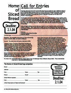 Home Call for Entries of Sliced Bread Logo competition for 
