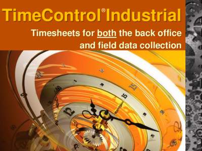 ®  TimeControl Industrial Timesheets for both the back office and field data collection