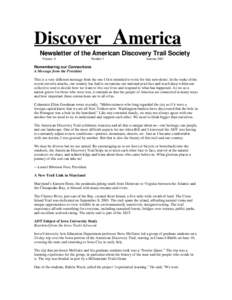 Discover  America Newsletter of the American Discovery Trail Society Volume 6