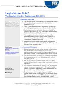 Legislative Brief - LLP Bill