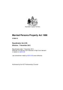 Married Persons Property Act 1986