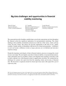 Big Data Mgmt Challenges (for Banque de France)