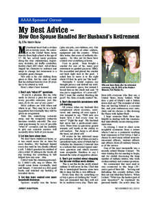 NOV 10 Section 2 version 2_June04.qxd[removed]:45 PM Page 56  AAAA Spouses’ Corner My Best Advice –