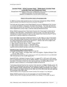 www.lynly.gen.nz/index.htm  Junction Hotel – Grand Junction Hotel – Wallacetown Junction Hotel Lorneville Hotel and Whitehouse Hotel Situated North Road Waikiwi Plains south of Makarewa at the Junction of Lorneville 