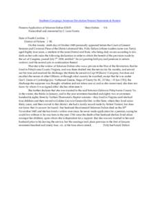 Southern Campaign American Revolution Pension Statements & Rosters Pension Application of Solomon Dalton R2635 Transcribed and annotated by C. Leon Harris. Mary Dalton