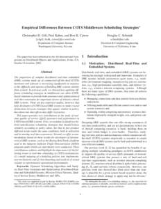Empirical Differences Between COTS Middleware Scheduling Strategies Christopher D. Gill, Fred Kuhns, and Ron K. Cytron Douglas C. Schmidt  fcdgill, fredk, 