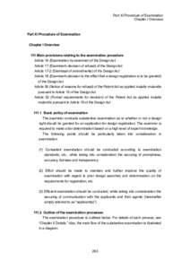 Part XI Procedure of Examination Chapter I Overview Part XI Procedure of Examination Chapter I Overview 111 Main provisions relating to the examination procedure