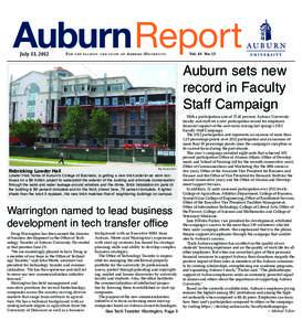 AuburnReport July 13, 2012 For  t h e f a c u l t y a n d s t a ff o f