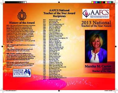 American Association of Family and Consumer Sciences / Family and consumer science / National Teacher of the Year