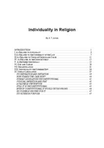 Individuality in Religion By A.T Jones INTRODUCTION.................................................................................................................. 1 I. AS RELATED TO AUTOCRACY .........................