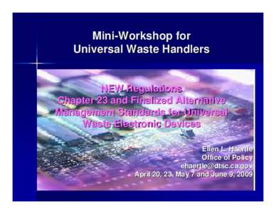 Mini-Workshop for Universal Waste Handlers