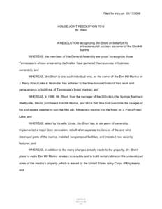 Filed for intro on[removed]HOUSE JOINT RESOLUTION 7019 By West  A RESOLUTION recognizing Jim Short on behalf of his