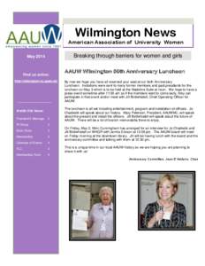 Wilmington News  American Association of University Women Breaking through barriers for women and girls  May 2014
