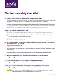 Medication safety checklist