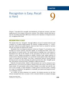 CHAPTER  Recognition is Easy; Recall is Hard  9