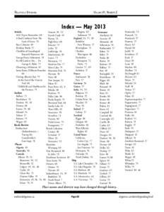 RELATIVELY SPEAKING  VOLUME 41, NUMBER 2 Index — May 2013 Article