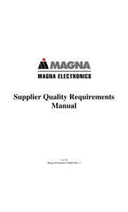 Supplier Quality Requirements Manual