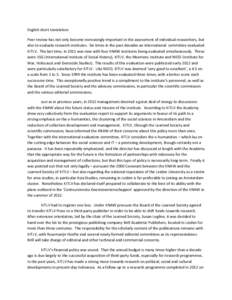 English short translation Peer review has not only become increasingly important in the assessment of individual researchers, but also to evaluate research institutes. Six times in the past decades an international commi