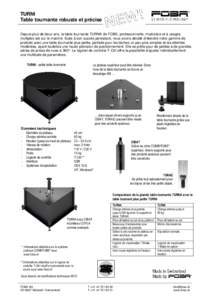 TURNI Table tournante robuste et précise Depuis plus de deux ans, la table tournante TURNA de FOBA, professionnelle, modulaire et à usages multiples est sur le marché. Suite à son succès persistant, nous avons déci