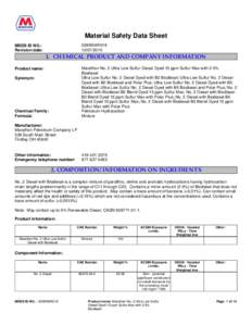 Material Safety Data Sheet 0295MAR019[removed]MSDS ID NO.: Revision date: