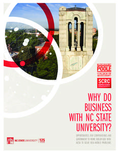 SUPPLY CHAIN RESOURCE COOPERATIVE WHY DO BUSINESS WITH NC STATE