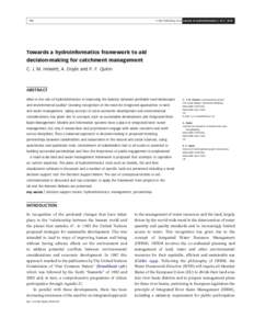 Q IWA Publishing 2010 Journal of Hydroinformatics | 12.2 | Towards a hydroinformatics framework to aid decision-making for catchment management