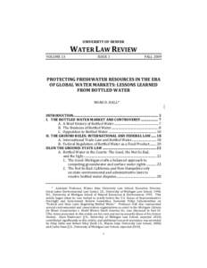    UNIVERSITY OF DENVER  WATER LAW REVIEW  VOLUME 13 