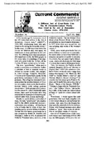 Essays of an Information Scientist, Vol:10, p.101, 1987  Current Contents, #16, p.3, April 20, 1987 mrrsnt Commsn&s” EUGENE