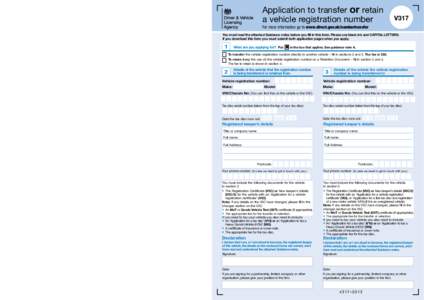 Further information: •	 You cannot transfer or retain a vehicle registration number starting with a ‘Q’ or Northern Ireland (NI) ‘Q’ prefix. •	 It is an offence to misrepresent a vehicle registration number o