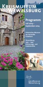 Kreismuseum Wewelsburg Programm Juli 2014 – September 2014