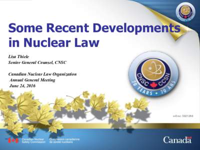 Some Recent Developments in Nuclear Law