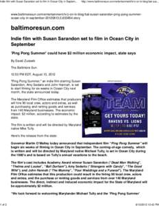 Indie film with Susan Sarandon set to film in Ocean City in September - baltimoresun.com