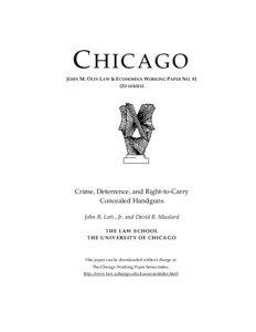 CHICAGO JOHN M. OLIN LAW & ECONOMICS WORKING PAPER NO. 41 (2D SERIES)