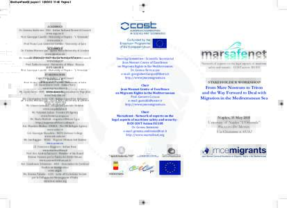 BrochurePace02_Layout:46 Pagina 1  ACADEMICS Dr. Gemma andreone - iSGi - italian national Research Council www.isgi.cnr.it Prof. Giuseppe Cataldi - university of naples - “l’orientale”