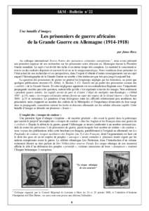 I&M - Bulletin n°22  Une bataille d’images Les prisonniers de guerre africains de la Grande Guerre en Allemagne)