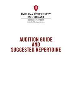 1  AUDITION GUIDE AND SUGGESTED REPERTOIRE