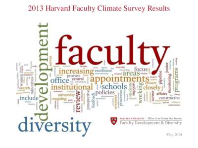 2013 Harvard Faculty Climate Survey Results  May 2014 Global satisfaction: Overall satisfaction at Harvard and Peer Universities