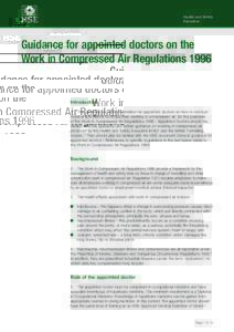 Guidancce for appointed doctors on the Work in Compressed Air Regulations 1996