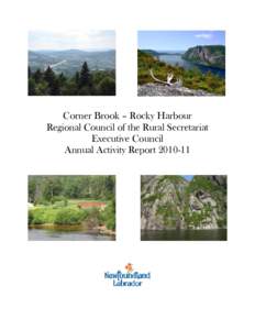 Corner Brook – Rocky Harbour Regional Council of the Rural Secretariat Executive Council Annual Activity Report  Message from the Co-Chairs